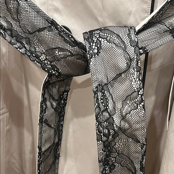 Bebe Women's Cream Trench Coat with Black Details - Picture 6 of 11